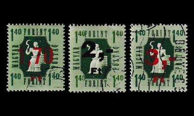 Unkari P_1-3 o Pakettimerkit (1953)