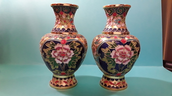 CLOISONNE KORISTE VAASIPARI (2 kpl) , korkeus 15cm