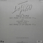 D - TANGO :: THIS TIME :: VINYYLI MAXI 12" 1986 - pikkukuva 2