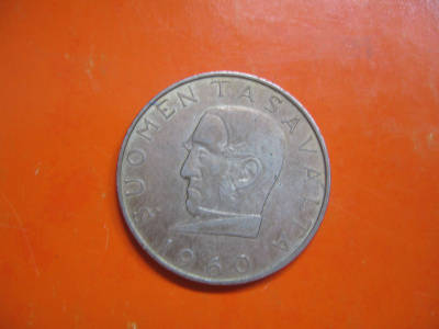 1000 mk hopea juhlaraha Suomen markka 100 vuotta - 1960