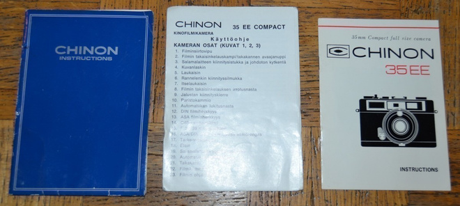 Chinon 35 EE Compact - vanhan kameran käyttöohje
