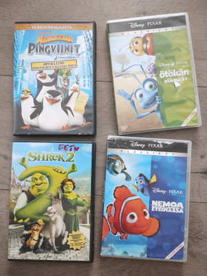 4 kpl lasten DVD elokuvia