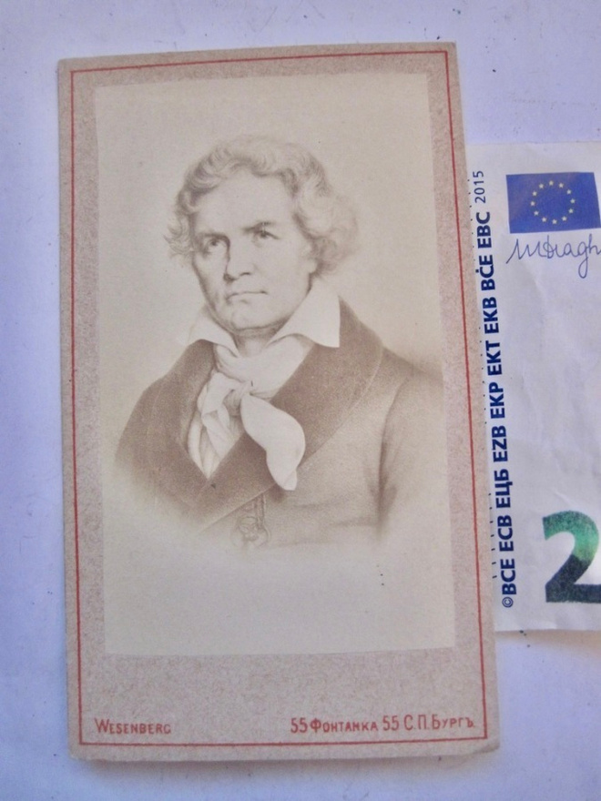 Venäläinen CDV Valokuva Säveltäjä Beethoven 1870-l