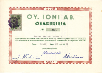 OKK 1952 Ioni Oy, Vaasa