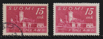 1945 15mk Olavinlinna yleismerkki leimattuna ja **