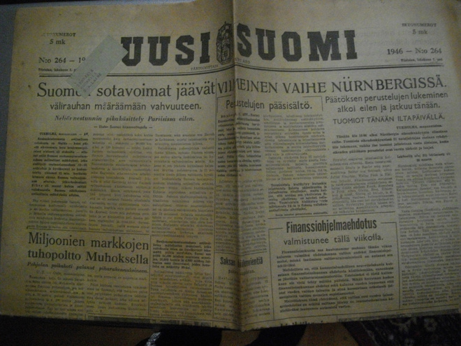 Uusi Suomi Nro 264 1.10.1946 (7.11)