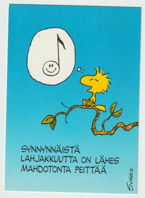 Schulz  : Synnynnäistä lahjakkuutta....