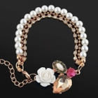 953 . Fashion White Rose Crystal Helmet .. Rannekoru - pikkukuva 2