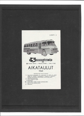 Aikataulut, Someron Linja, Lehti 2, 1960