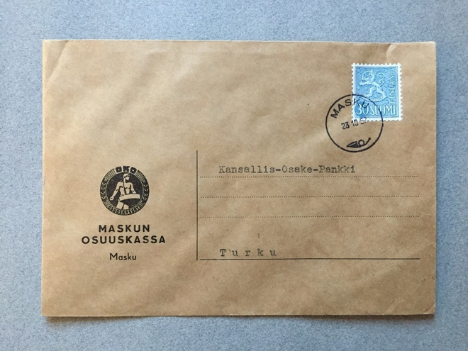 Firmakuori Maskun Osuuskassa 1957