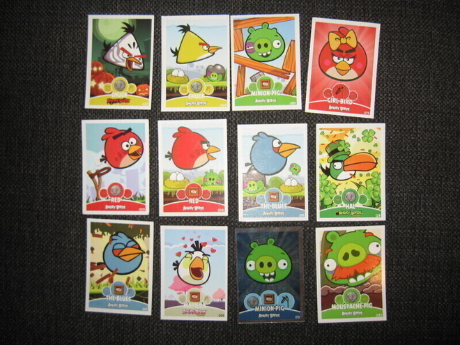 Angry birds keräilykortteja 12 kpl