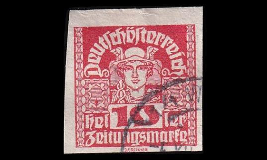 Itävalta 299x o Sanomalehtimerkki 10 H (1920)