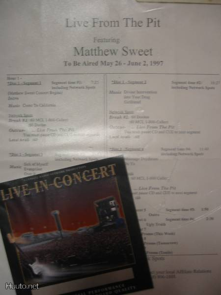 MATTHEW SWEET-FROM THE PIT HARVINAINEN live RADIOSHOW