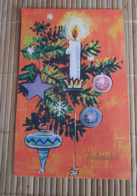 Wanha, Jouluinenoksa oranssilla taustalla, nyrkkiposti