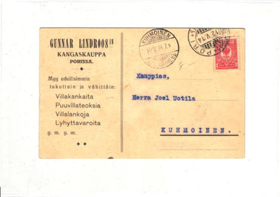 FIRMAKORTTI  GUNNAR LINDROOS PORI -KUHMOINEN