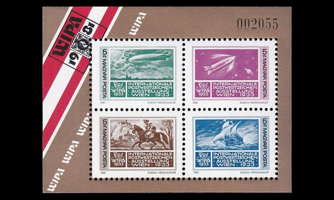 Unkari 3496-9BL150 ** Postimerkkinäyttely WIPA (1981)