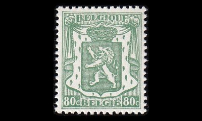 Belgia 840A ** Käyttösarja vaakuna 80c (1949)