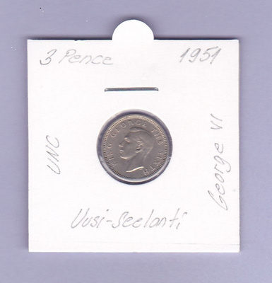 Uusi Seelanti 3 Pence v.1951 KM#12