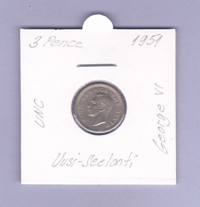 Uusi Seelanti 3 Pence v.1951 KM#12