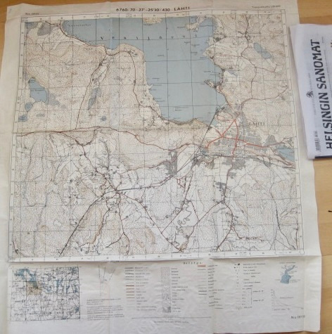 VANHA Armeijan Kartta Lahti 1950