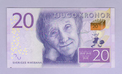 Ruotsi 20 Kronor v.2014 UNC P-69a (Astrid Lindgren)