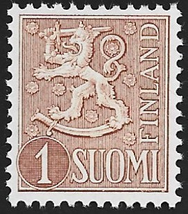 1954 M-54 Leijona 1 mk kellertävän ruskea ** Lape 426 a