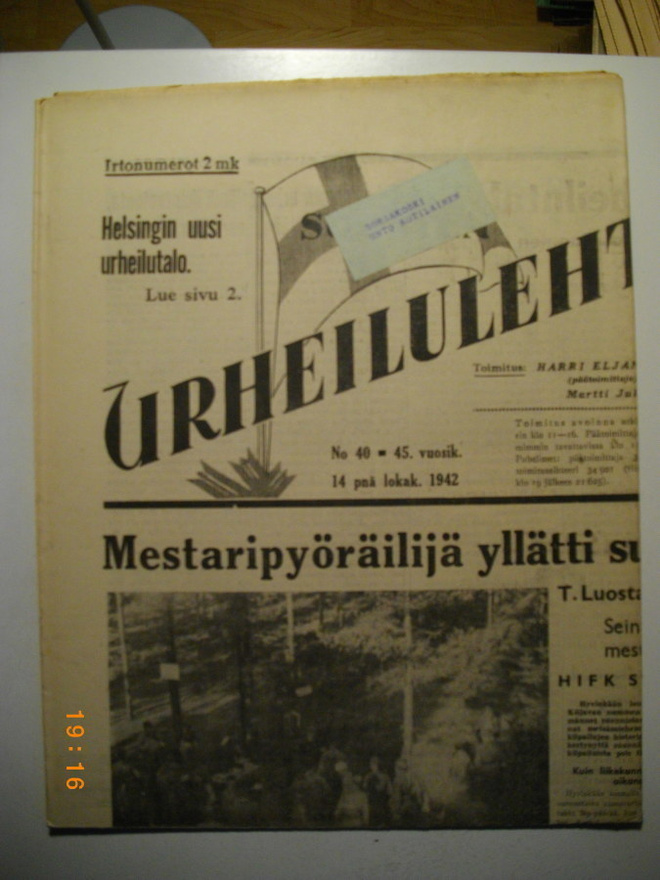Suomen Urheilulehti Nro 40/1942 (15.3)