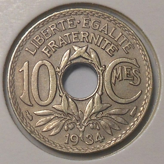 France. 10 centimes 1934.