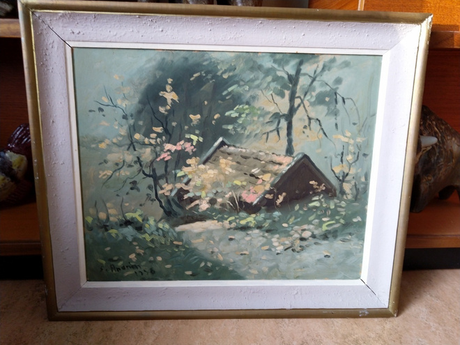 Maalaus syksyinen maisema S. Arunin tai S. Anunin 1956