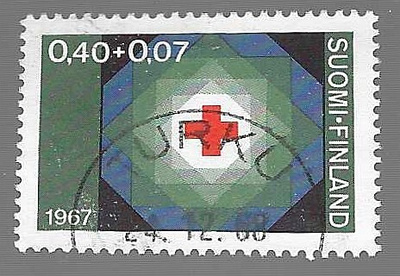 1967 pr 0,40+0,07 mk turku 24.12.68 leima liimake