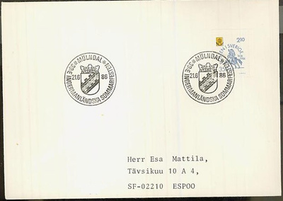 Ruotsi 1986 Mölndal Ingermanländska sommarfest -erikoisleima