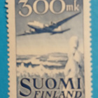 13.2.1950, Yleismerkki LAPE 384 , 300 mk DC-6 lentokone.** - pikkukuva 1