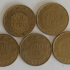6 kpl Italia 200 liiraa, 3 x 1978 - 2 x 1979 & 1981, 4 kuvaa - pikkukuva 1
