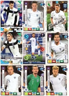 9 x HUUHKAJAT Jalkapallo Kortteja