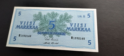5mk 1963 Litt.B, UUS-Pun, R-sarjaa, KL 9-10