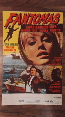 Vanha elokuvajuliste: Fantomas - sadan naamion mies