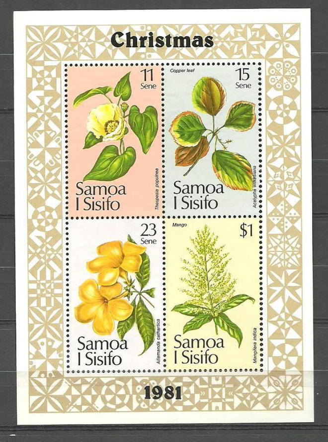 KUKAT kukka-aiheinen blokki SAMOA Tyynimeri 1981 **