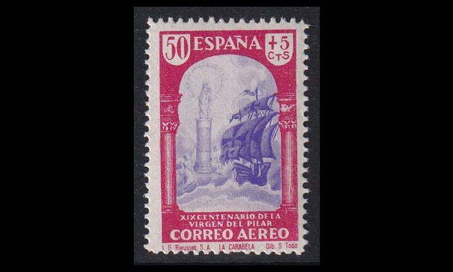 Espanja 875 ** Pilar-basilika lentoposti 50+5 C (1940)