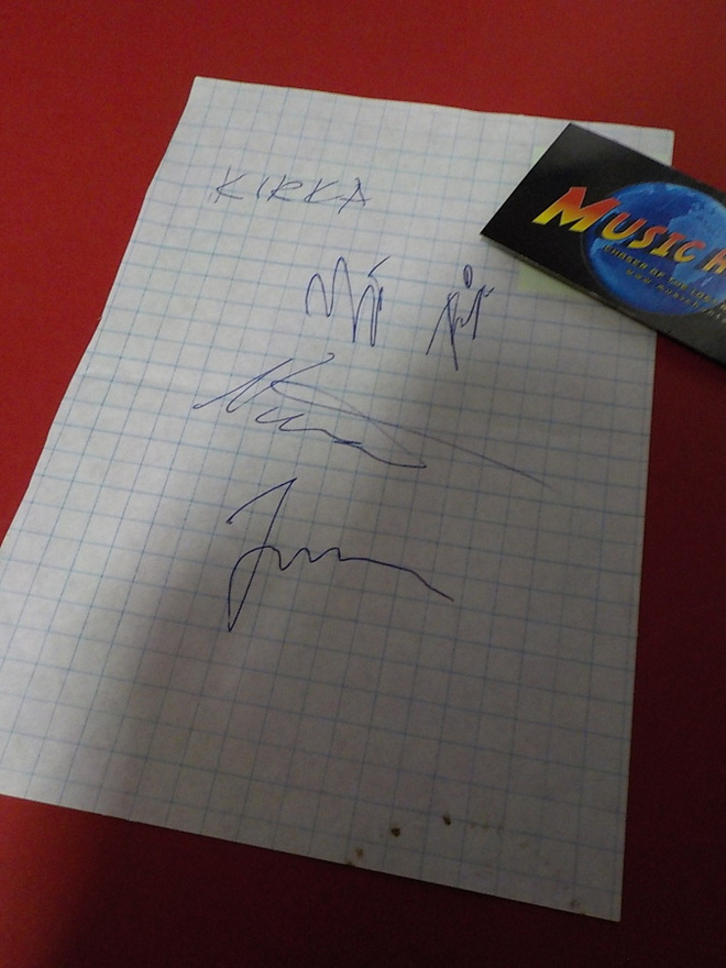 KIRKAN BÄNDIN NIMIKIRJOITUSET 4kpl