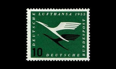 Saksa 206 ** Lufthansa 10 Pf (1955)