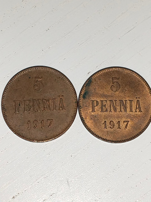 5 penniä 1917 2kpl