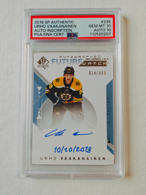 Urho Vaakanainen - 18-19 SP Future Watch Auto /999 - PSA 10