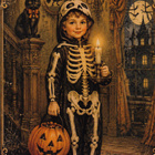 Halloween pojalla luurankopuku - pikkukuva 1