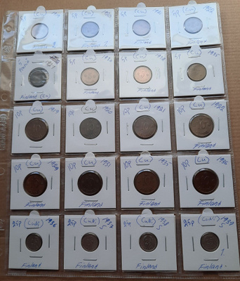 Pennit 20kpl; 5p, 10p ja 25p