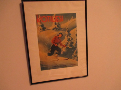 Taulu, jossa Kotiliesi lehti 1939.P.Södeströmin piirros.