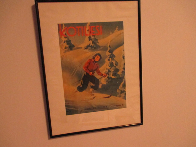 Taulu, jossa Kotiliesi lehti  1939.P.Södeströmin piirros.