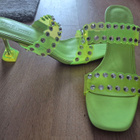 Asos neonvihreät upeat sandaalit/korkkarit koristekivillä 41 - pikkukuva 1