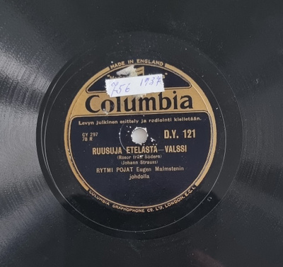 Savikiekko 1937 - Rytmi Pojat - Columbia DY 121