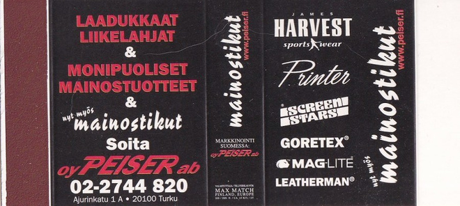 Turku, Oy PEISER ab, MAX Match, aski , aihio  b437