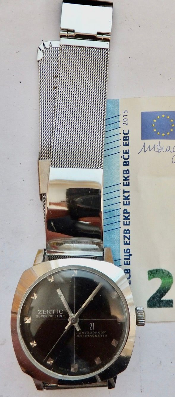 VANHA Kello Zertic Super de Lux 21 kiv Wagterproof Sveitsi